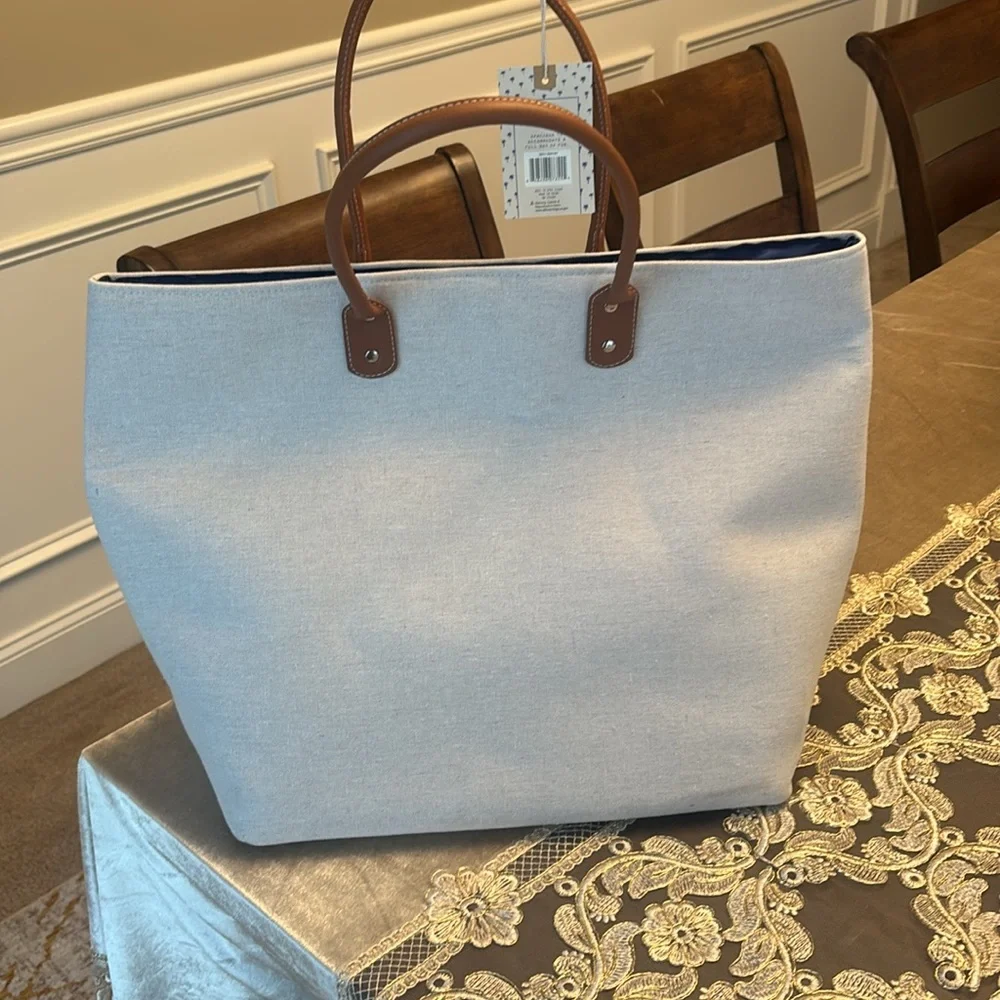 Woven Tote Beach Bag - “Beach Please” - Brand New